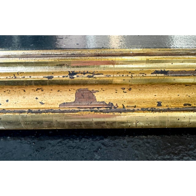 Lovely vintage mirror in good condition for it's age. Original mirror, some light spotting. Painted gilt over pine frame...