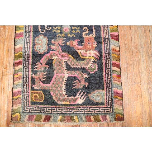 Early 20th Century Colorful Dragon Tibetan Rug For Sale In New York - Image 6 of 6