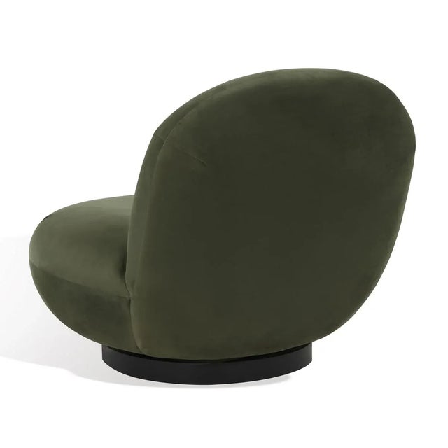 Safavieh Stevie Velvet Accent Chair - Olive Green/Black For Sale - Image 4 of 7