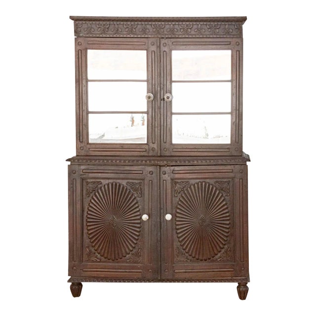19th Century Indo-Portuguese Teak Tall Cabinet For Sale