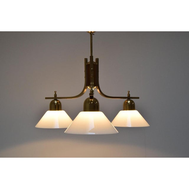 Brass and Glass Ceiling Light, 1980s For Sale - Image 10 of 15