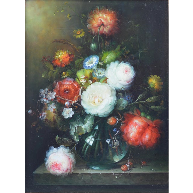 A very good Old Master type painting in a fine House of Heydenryk Dutch Ripple molding frame. The painting is a very good,...