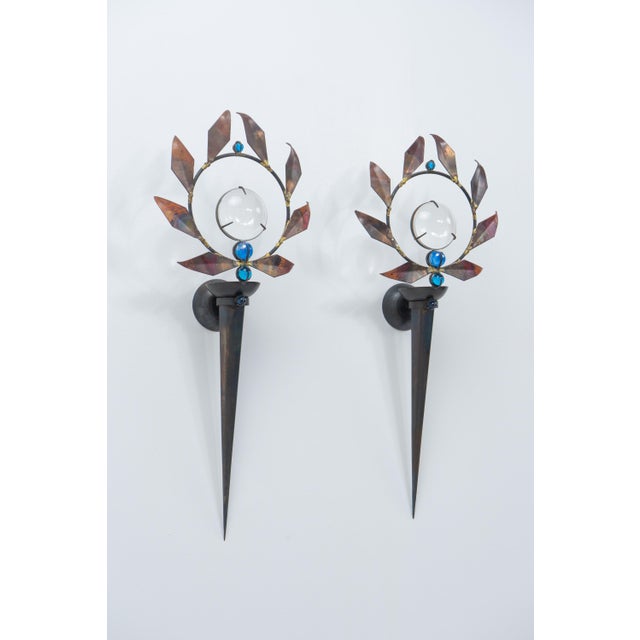 Vintage Olympia Wall Sconces by Mark Brazier-Jones, 1990s, Set of 2 For Sale - Image 4 of 13