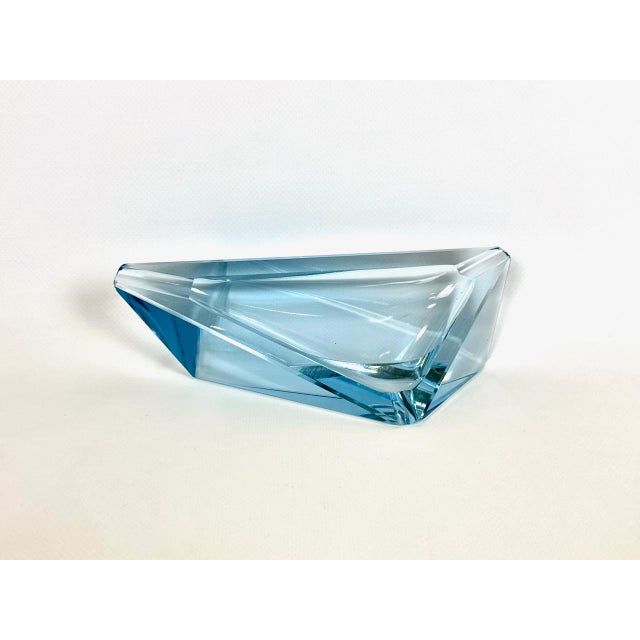 Art Deco Blue Glass Ashtray by Moser, 1930s For Sale - Image 10 of 14