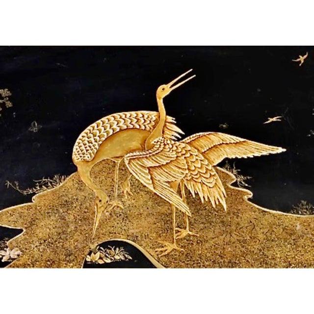 Baker Chinoiserie Lacquered Side Table With Gilt Detailing For Sale In Los Angeles - Image 6 of 7