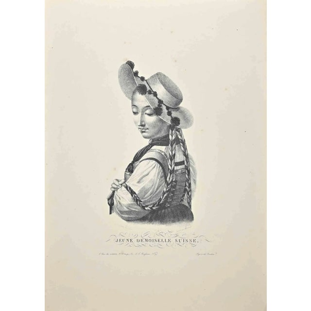 Jeune Demoiselle Suisse is an etching by Noel François Bertrand in the 19th Century. Good conditions. The Artwork is...