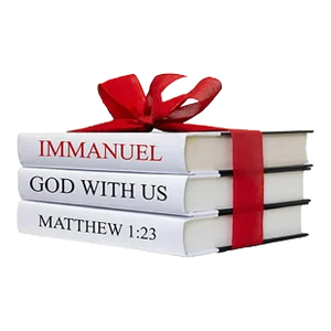 Decorative Books - Quote Book Stack - "Immanuel Holiday, Christmas"