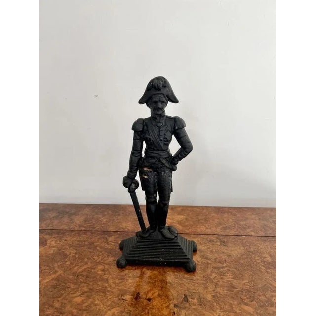 Antique Victorian Cast Iron Door Stop in the Form of Lord Nelson, 1880s For Sale - Image 7 of 8