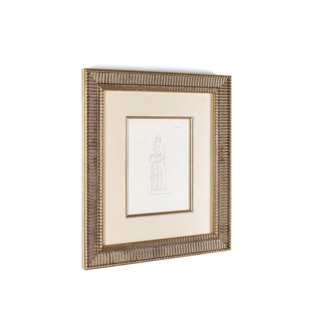 Framed Roman Statue illustration print This piece measures: 21 wide x 1 deep x 23 inches high and is in Great Vintage...