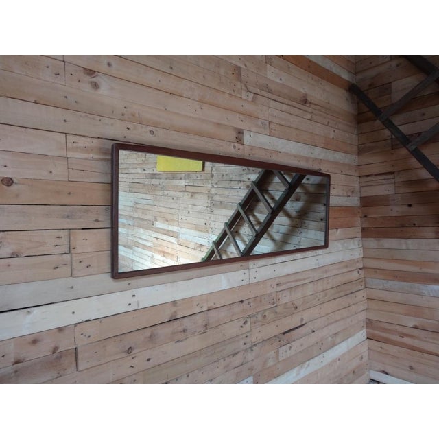 Large Horizontal Teak Mirror, 1960s For Sale - Image 4 of 9