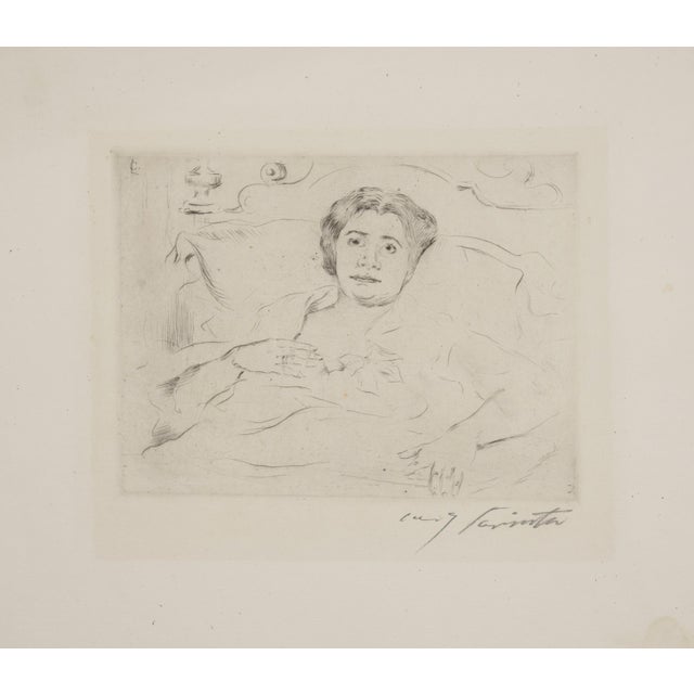 Lovis Corinth (1858 Tapiau - 1925 Zandvoort), In bed, 1909. Drypoint on laid paper with watermark, 14.3 cm x 19 cm...