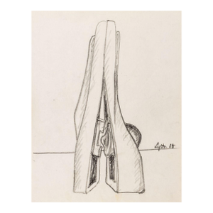 Seymour Lipton Sculpture Study Sketch, 1968