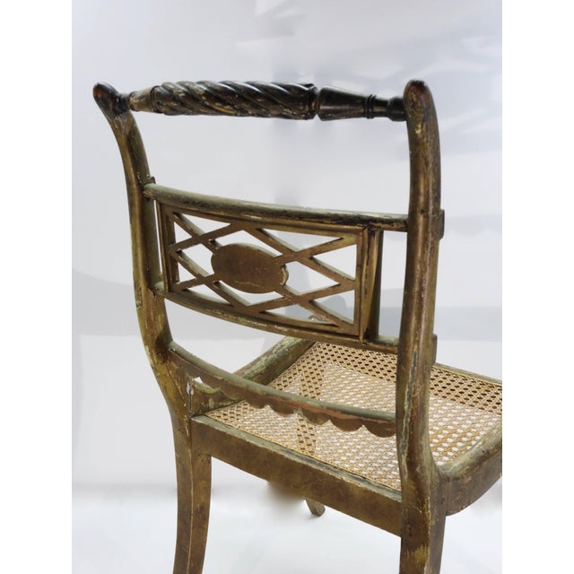 French Cane Bottom Side Chair With Hand-Painted Cherub For Sale - Image 9 of 11