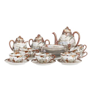 Japanese Porcelain Satsuma Tea Service, Set of 21 For Sale
