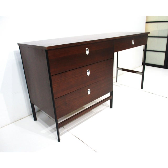 Mid 20th Century George Nelson Styled Mid Century Walnut Desk by Vista of California For Sale - Image 5 of 12