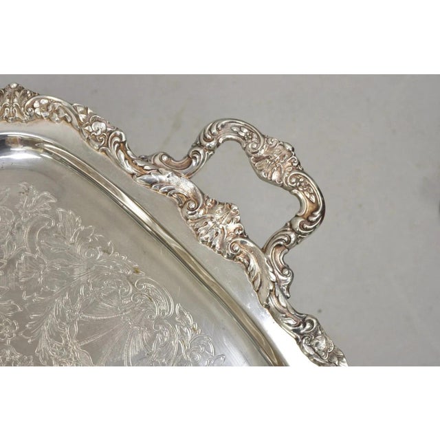 Mid 20th Century Vintage Poole Epca Sevenoaks 650 Large Silver Plated Serving Platter Bar Tray For Sale - Image 5 of 12