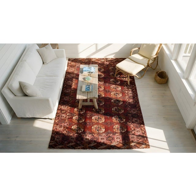 Antique Russian Tekke Turkman Rug For Sale - Image 12 of 12