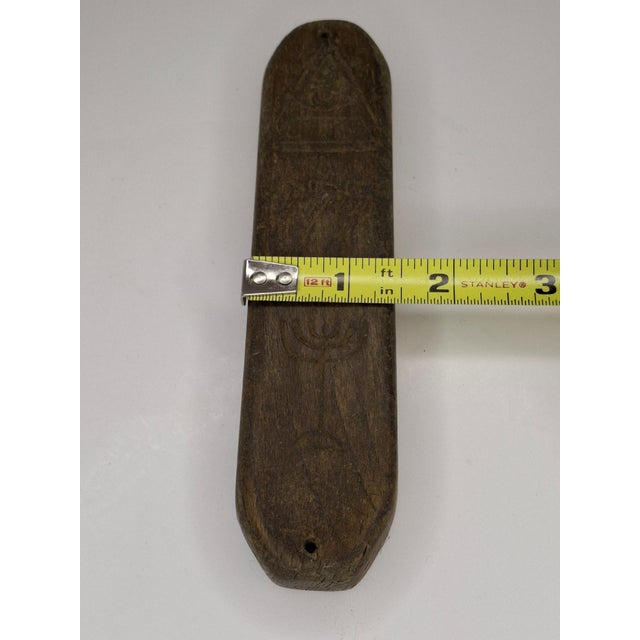 Rare Wwii Mezuzah Litzmannstadt Ghetto Lodz Poland Wood Hand Carved Judaica For Sale - Image 16 of 17