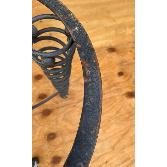 Late 20th Century Most Unusual Large Iron With Aluminum Feet Designer Spiral Leg Side Tables For Sale - Image 11 of 11