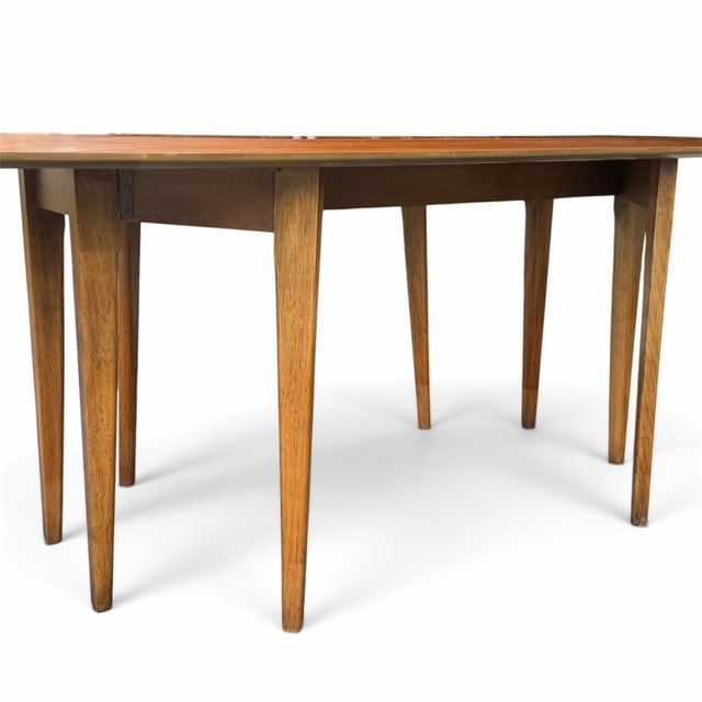 1957 John Van Koert for Drexel Profile K43 Walnut Drop-Leaf Dining Table For Sale - Image 9 of 12