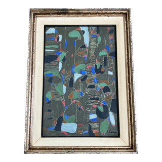 Contemporary Original Abstract Painting by Stephen Heigh “Moody Blue” For Sale