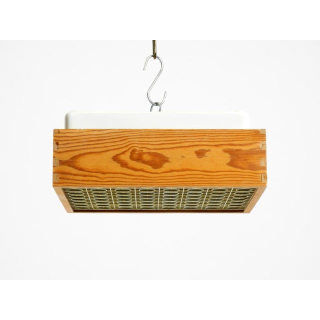 Square Ceiling Lamp in Pine Wood from Alda, Sweden, 1970s For Sale - Image 4 of 18