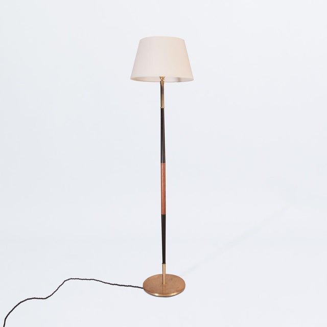 Brown Floor Lamp with Double Tapered Stem, Denmark, 1960s For Sale - Image 8 of 8