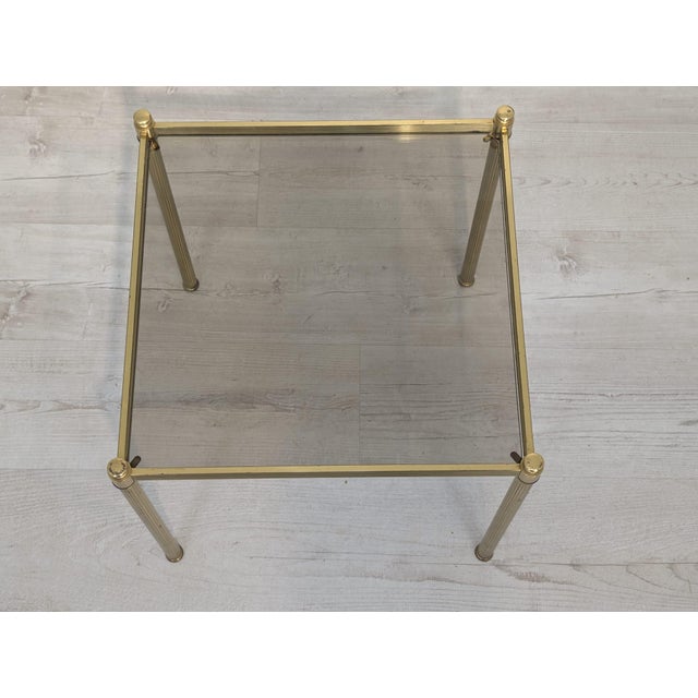 Vintage Brass Coffee Table with Smoked Glass, 1975 For Sale - Image 10 of 11
