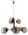 Sputnik Brass & Murano Glass Chandelier For Sale