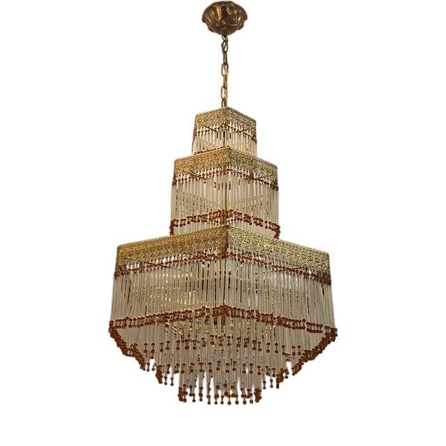 Italian Murano Glass Rod Chandelier, 1960s For Sale
