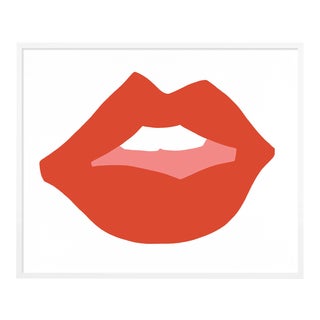 Kiss Me Orange by Angela Chrusciaki Blehm in White Frame, Small Art Print For Sale