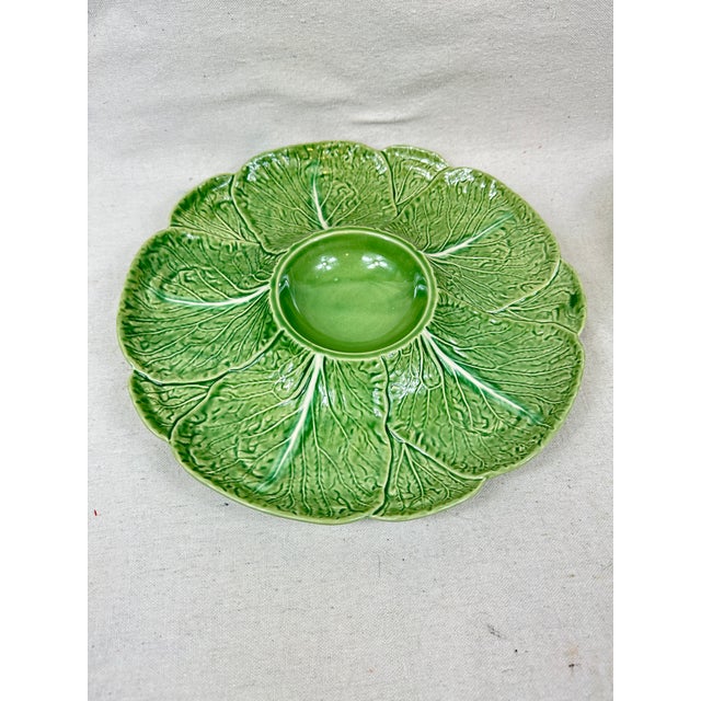 Mediterranean Vintage Bordallo Pinheiro Chip & Dip Platter For Sale - Image 3 of 8