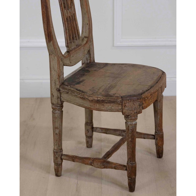 19th Century Provincial Gustavian Chair in Original Paint For Sale - Image 4 of 7