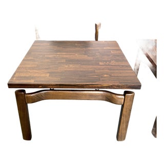 1970s Mid Century Modern Jens Risom Style Walnut and Laminate Floating Coffee/Side Table For Sale