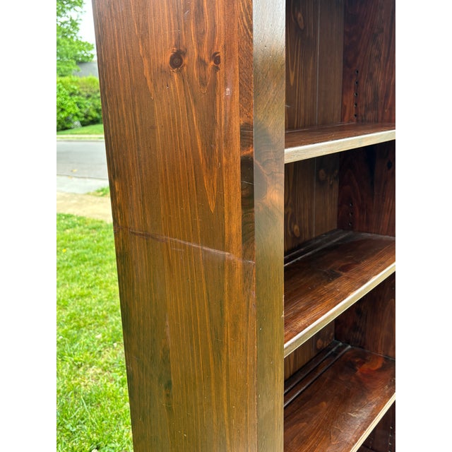 1970s 1970s Ethan Allen Antiqued Pine Old Tavern Bookcase For Sale - Image 5 of 11