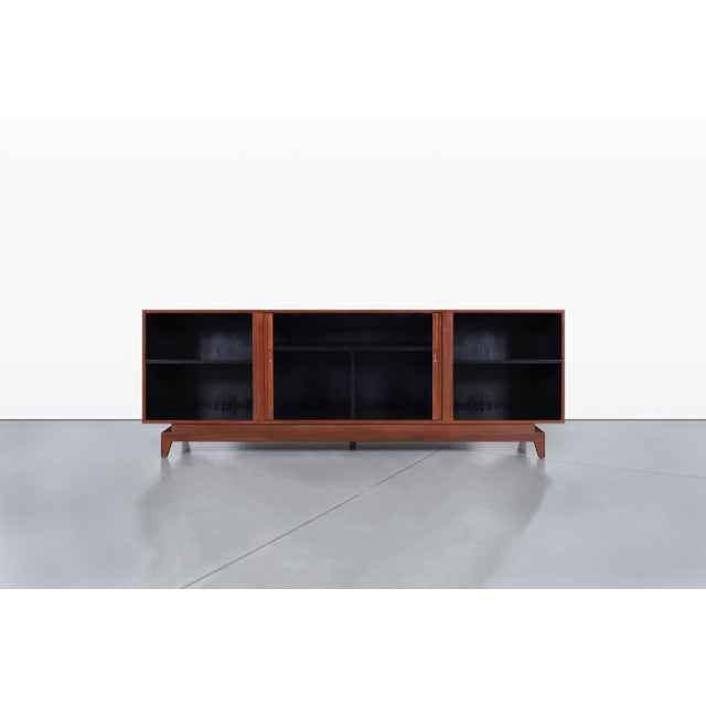 Mid-Century Modern Walnut Tambour Door Credenza, 1960s For Sale - Image 10 of 14