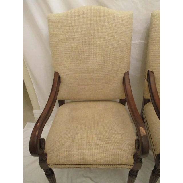 Vintage Upholstered Armchairs With Nailhead Trim - a Pair For Sale - Image 4 of 5