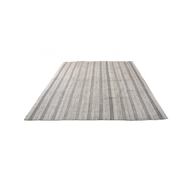 Mid-Century Modern Gray Vintage Large Turkish Kilim Rug - 8`8″ X 10`2″ For Sale - Image 3 of 6