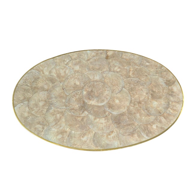 Hollywood Regency Vintage Hallie St. Mary Capiz Pearl Shell Place Mats- Set of 8 For Sale - Image 3 of 17
