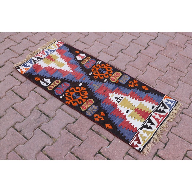 Mid-Century Modern 1960s Ethnic Traditional Anatolian Hand Knotted Kilim Rug For Sale - Image 3 of 10
