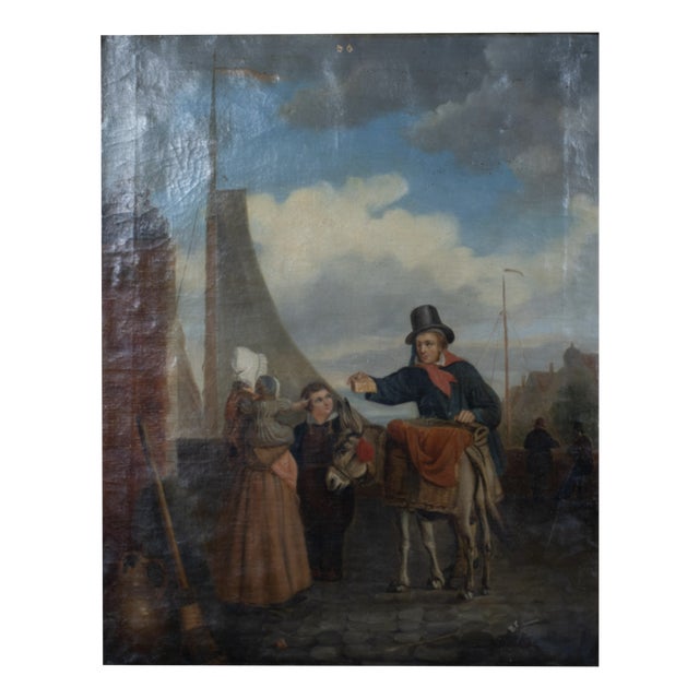 Charles Henry Hunt, Salesman with Donkey, 19th Century, Oil Painting For Sale