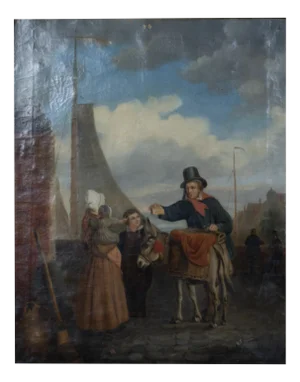 Charles Henry Hunt, Salesman with Donkey, 19th Century, Oil Painting
