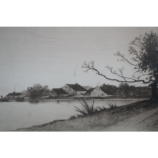 Antique Ernest C Rost the Oysterman's Home Panoramic Landscape Etching 31" For Sale - Image 9 of 12