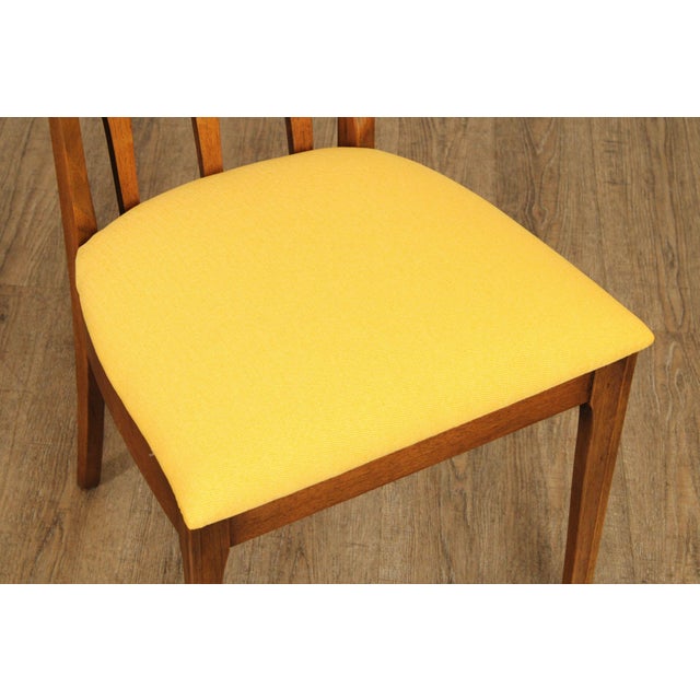 Brown Broyhill Brasilia Mid Century Modern Set of Five Walnut Dining Chairs For Sale - Image 8 of 12