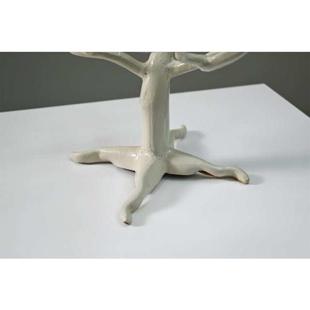 Metal Brutalist White Tree of Life Candleholder, 1970s For Sale - Image 7 of 9