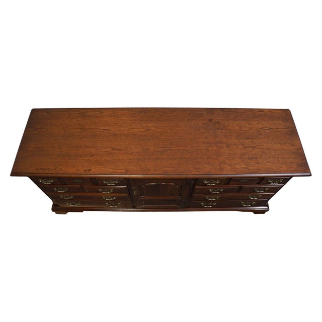 Thomasville Furniture Collector's Cherry Traditional Style 72" Triple Door Dresser For Sale - Image 11 of 15