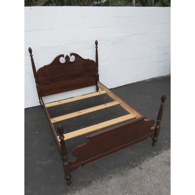 1940s Mahogany Full Size Poster Pineapple Finial Bed 6412 For Sale - Image 4 of 18