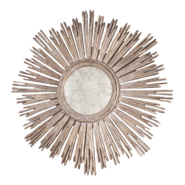 Matthew Izzo Home Margeaux Silver Leaf Wall Mirror For Sale