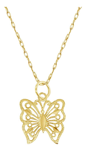 Lace Butterfly Necklace 16"