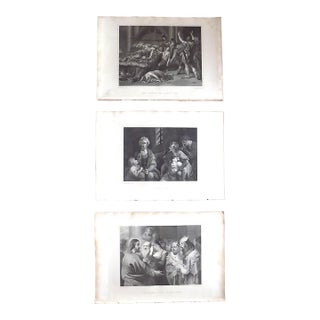 Antique Early 19th Century Large Folio Old Masters Copperplate Engravings (Dominichino, Reynolds & Rubens) - Set of 3 For Sale